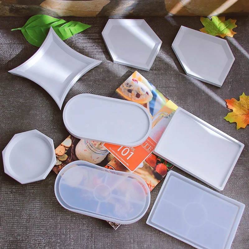 Coaster Mold Oval Tray Dish Resin Mold rectangle Irregular Jewelry Candle Storage Epoxy Resin Casting Plaster