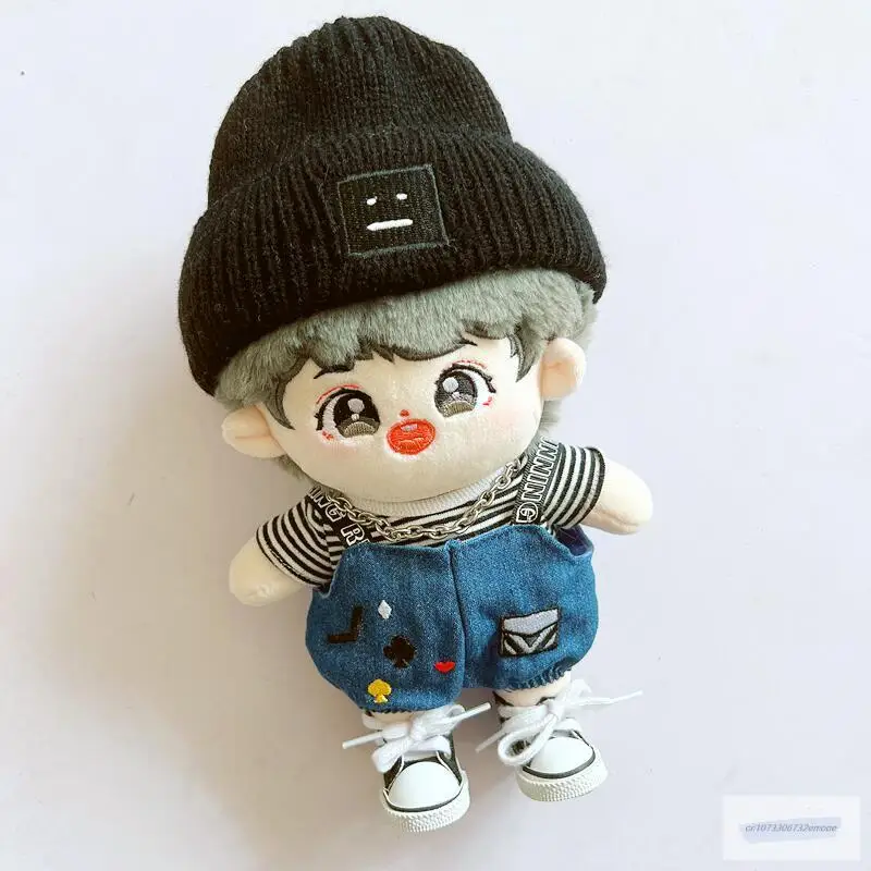 

20cm doll clothes Suit rompers Knitted hat dolls accessories for our generation Korea Kpop EXO idol change clothes Dolls gift