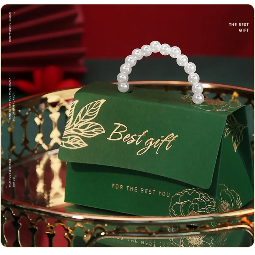 

Gift Box Packaging for Wedding, Sweet Pearl Handle Bead, Candy Bag, DIY Thank You Box for Guest, Party Supplies, 10 PCs/Lot