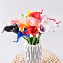 20pcs Artificial Calla Lily Flowers White Real Touch Flower for DIY Bridal Wedding Bouquet Centerpieces Home Party Decoration