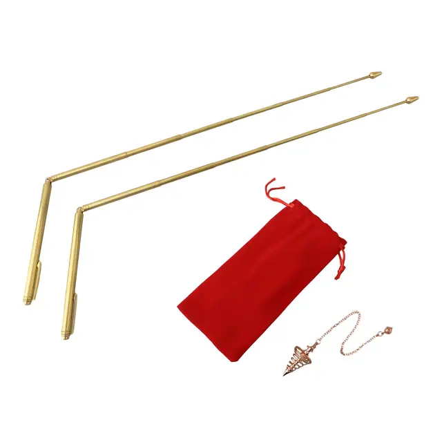 4 Pcs Ghost Hunting Dowsing Rods Copper Set Pen Shaped Gold Spirit Rods
