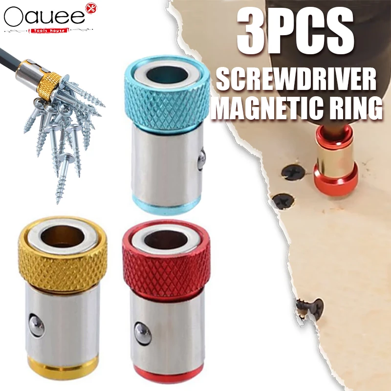 3pcs Screwdriver Ring 1/4” Universal Metal Screwdriver Drill