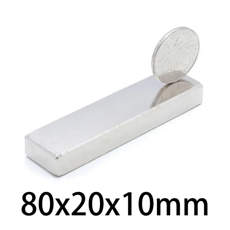 1/2/3PCS N52 80x20x10mm velký uzavřít řídký země magnetem obdélníkové neodym magnety 80x20x10mm trvalý silným magnety 80*20*10