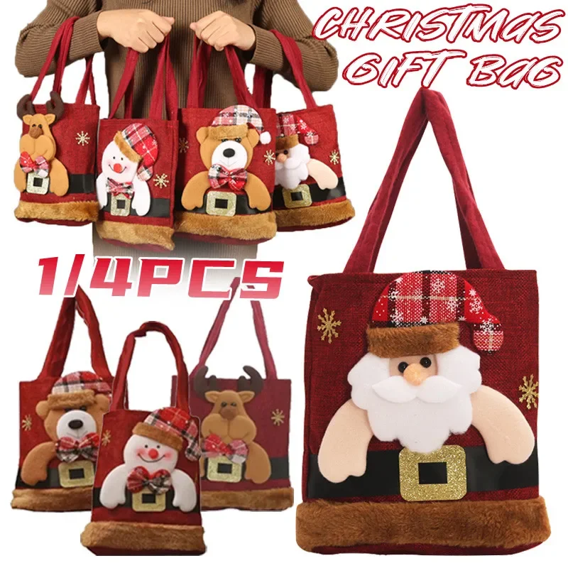 

Santa Claus Snowman Deer Gift Bag Children's Gift Bag Candy Bag Christmas Decorations Christmas Handbag for Xmas Party New Year