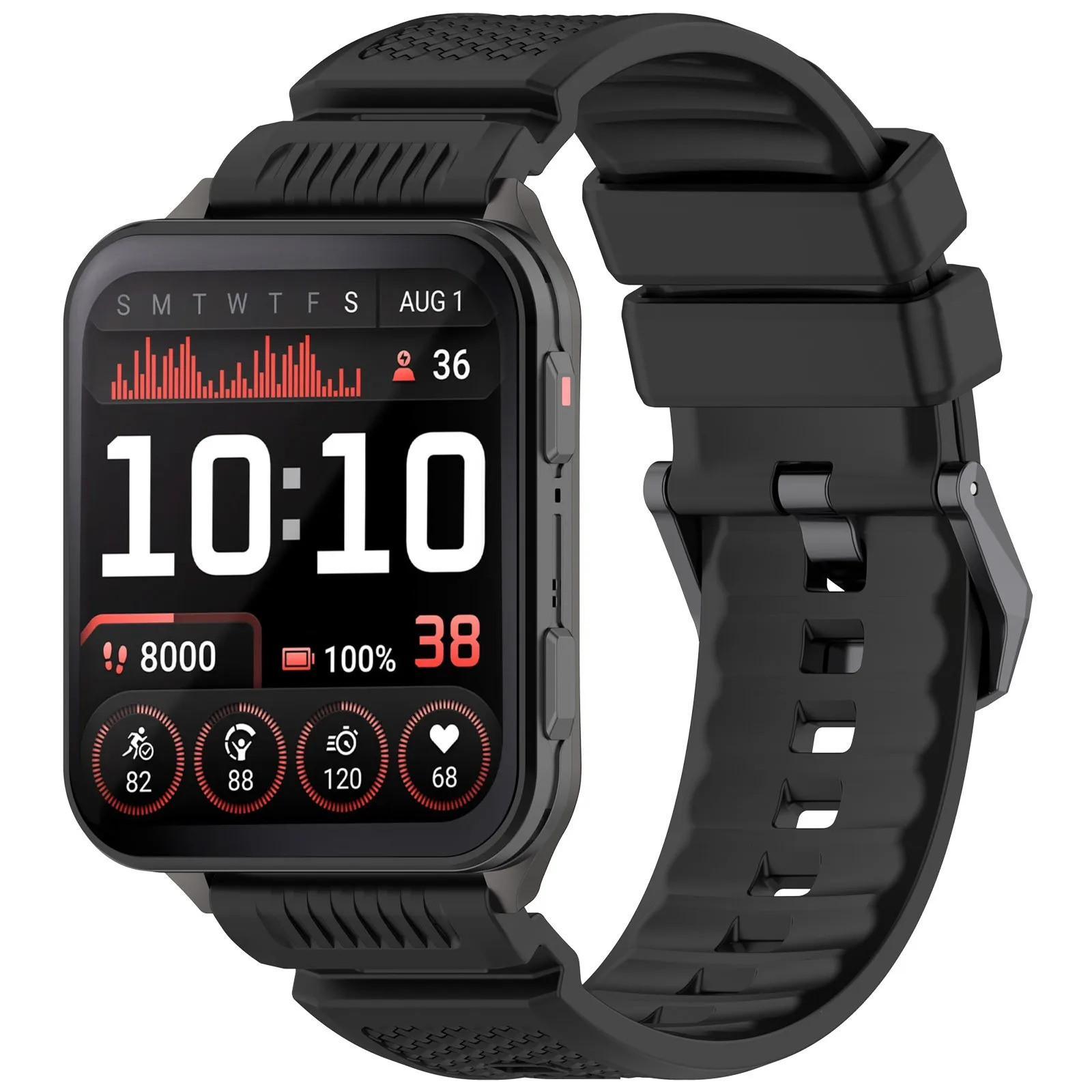 Silicone Sport Watch Band - 24mm Replacement Strap