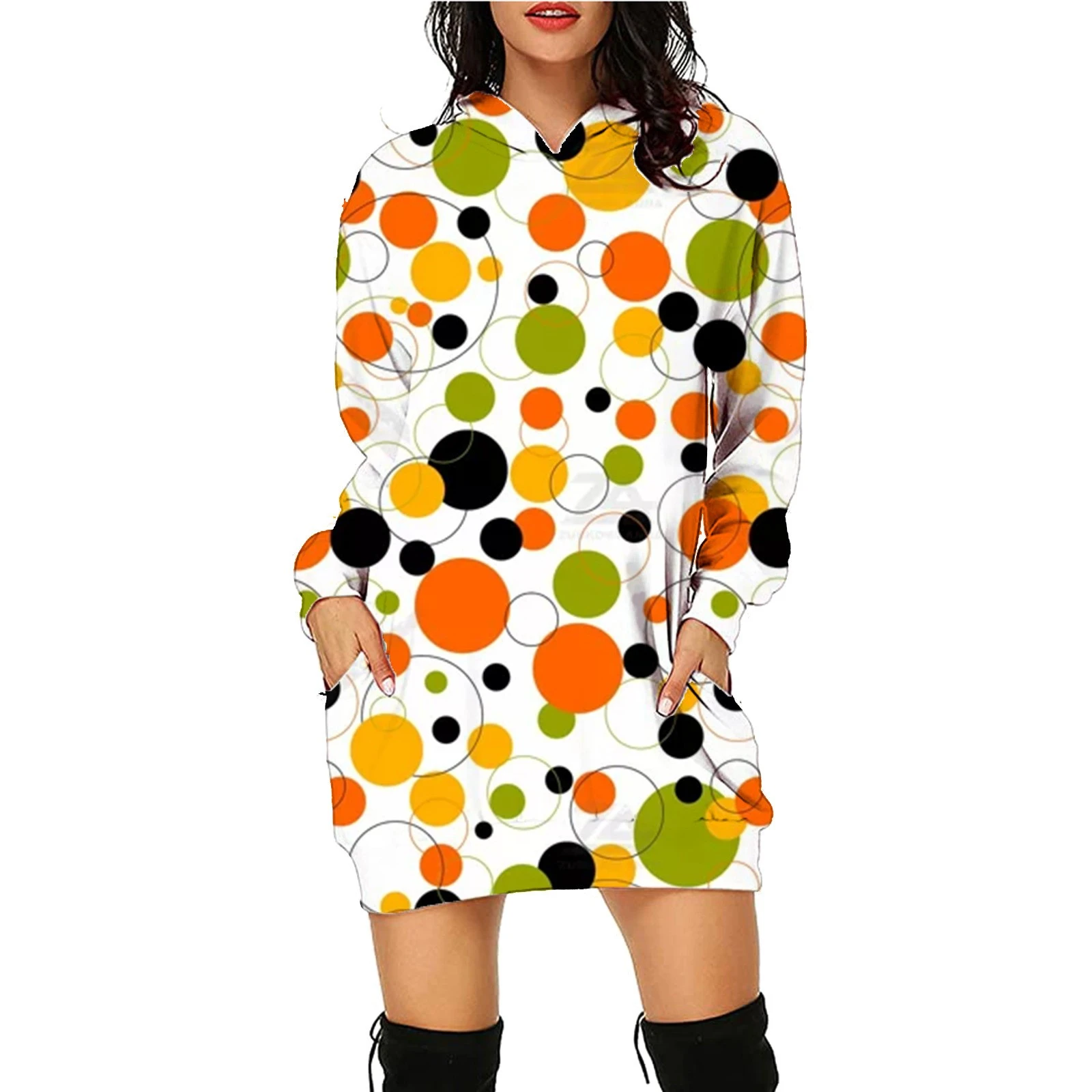 New Halloween Printed Couple Hoodie Trend Loose Fitting Dress Fashion European and American Sexy Women's Oversized Hoodie