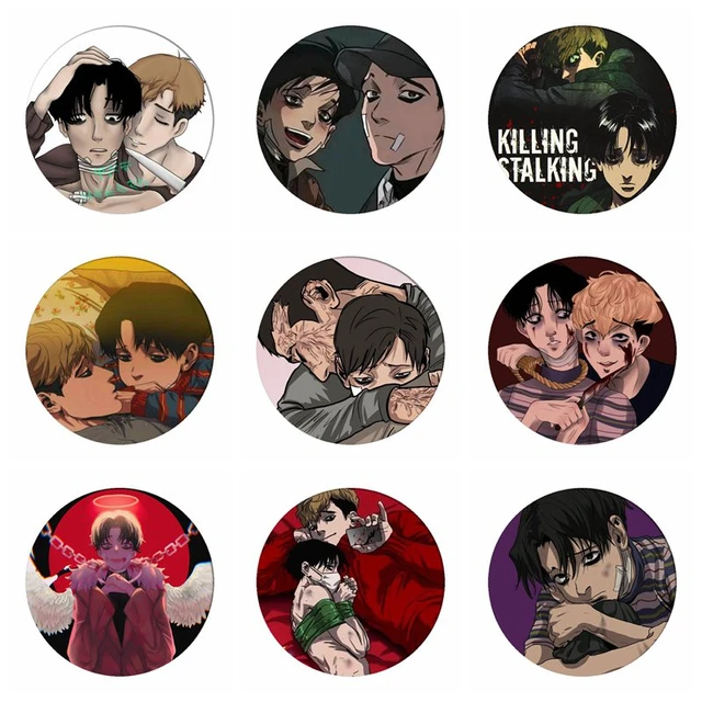 Killing Stalking Yoonbum & Sangwoo Pins / Buttons 44mm 