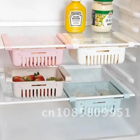 

Refrigerator Multi-functional Partition Layer Sorting Storage Rack Refrigerator Fresh-keeping Pull-out Sorting Storage Box Rack