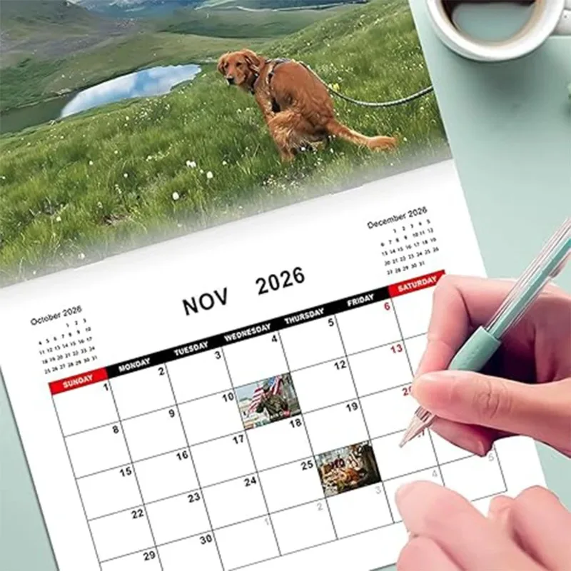 A Calendar with Important Annotations and Interesting Gift Space, Suitable for Convenient Home Decoration for Dog Lovers