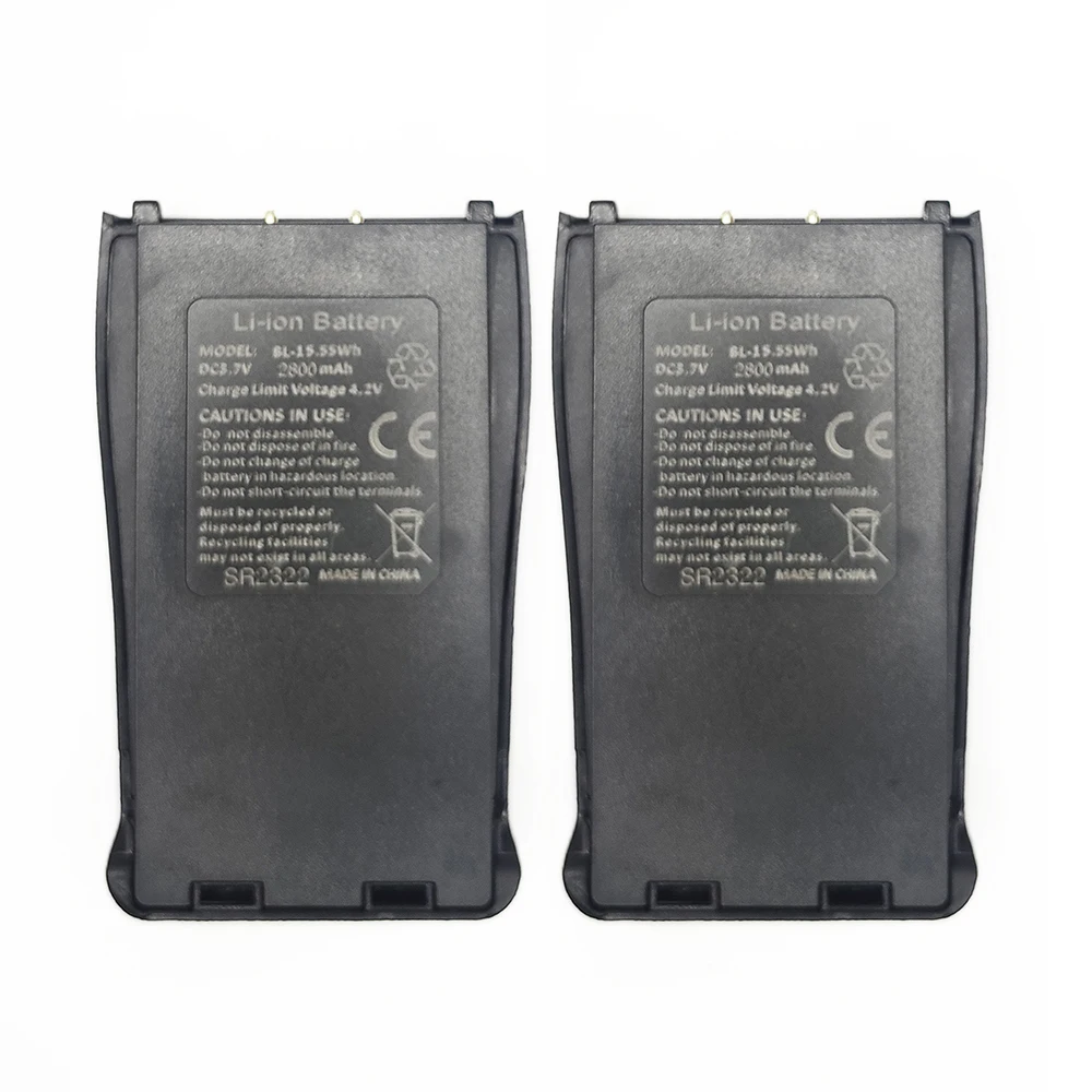 2 Pezzi Baofeng Bf 888S Batteria Radio Compatibile Con Batteria Baofeng 777S 1500Mah Bf-666S Bf-C1 Walkie Talkie Radio Bidirezionale