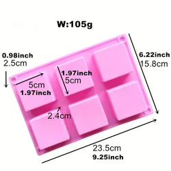 Silicone Multi-Use Baking and Soap Molds (6 pink)