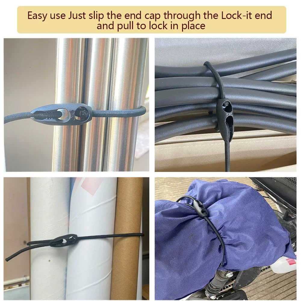 Outdoor Tent Ropes Bungee Cords 4/10Pcs 56cm Latex Elastic Tie Rope Easy To Use Elastic Rope Black Tie for Bicycle Motorcycle Luggage Car Tarpaulin Camping