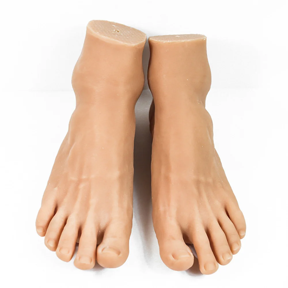 

Real Male Silicone Foot Mannequin, Display Shoes, Socks, Manicure Decorate,Teaching,Shooting Show,Soft Material, Leg E153,42Yard