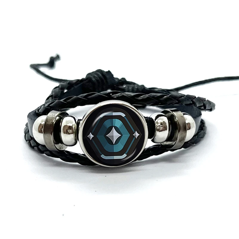 Game Leather Bracelets Valorant Astra Killjoy Jett Sova Cypher Women Man Snap Button Bracelet & Bangles for Fans Gift 5