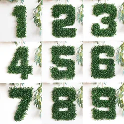 40cm Simulation Plant Number Hang Wall Decoration Birthday Wedding Party Background Artificial Green Leafs Plastic Baby Shower