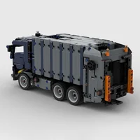 Moc Building Blocks Garbage Truck Model Technology City Cars Model Brick DIY Assembly Holiday Gifts Construction Set Toys 3