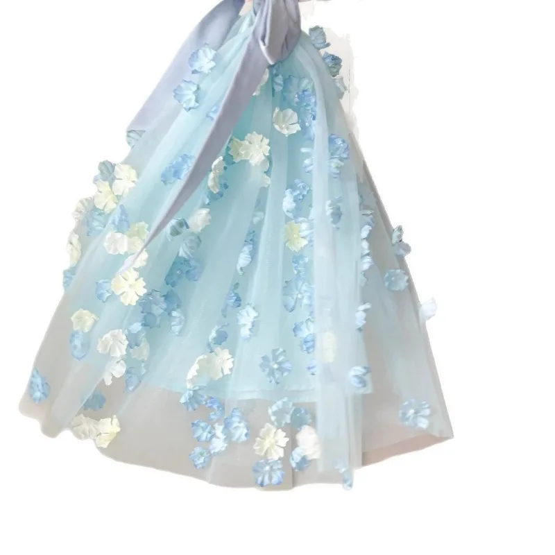New Summer Kids Girls Fairy Dress Super Fairy Floating Yarn  Three-dimensional Flower Mesh Sleeveless Lace Up Skirt H7117 - AliExpress  1501