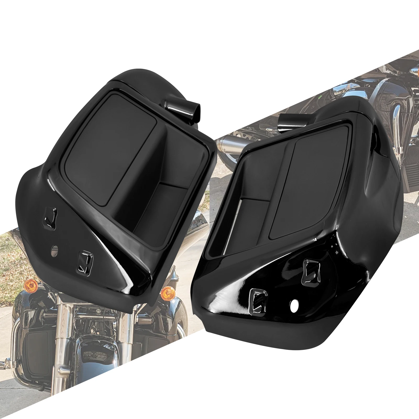 Lower Vented Fairing Leg Glove Box Fit For Harley For Touring Street Glide FLHX Road Glide FLTRX 14-23 Gloss Black