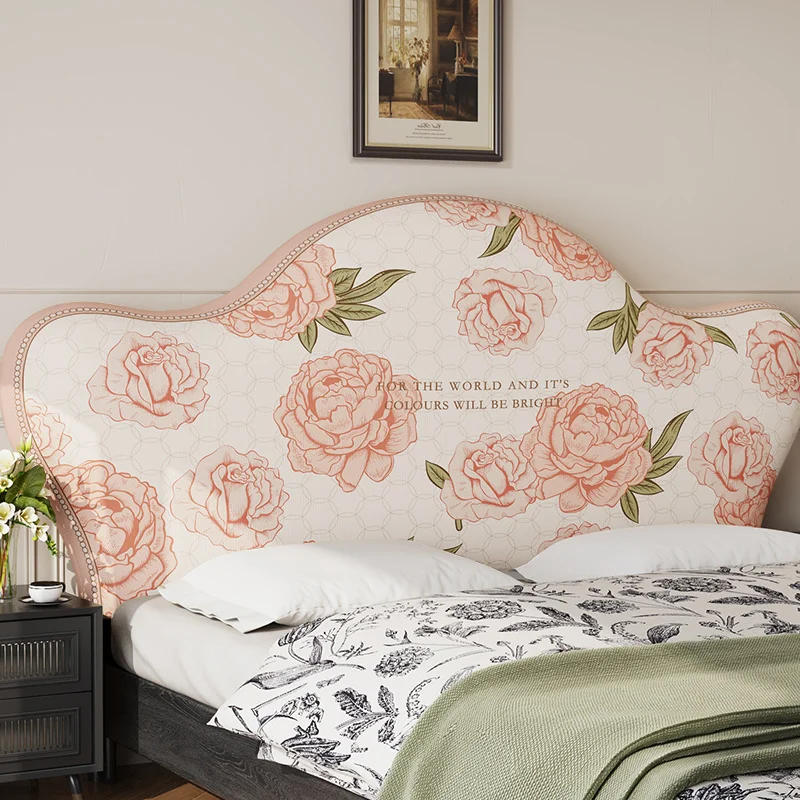 120/150/180/200/220cm 인쇄 침대 옆 등받이 보호 머리판 먼지 커버 모든 항목을 포함하는 레트로 침대 머리 커버 침실 장식