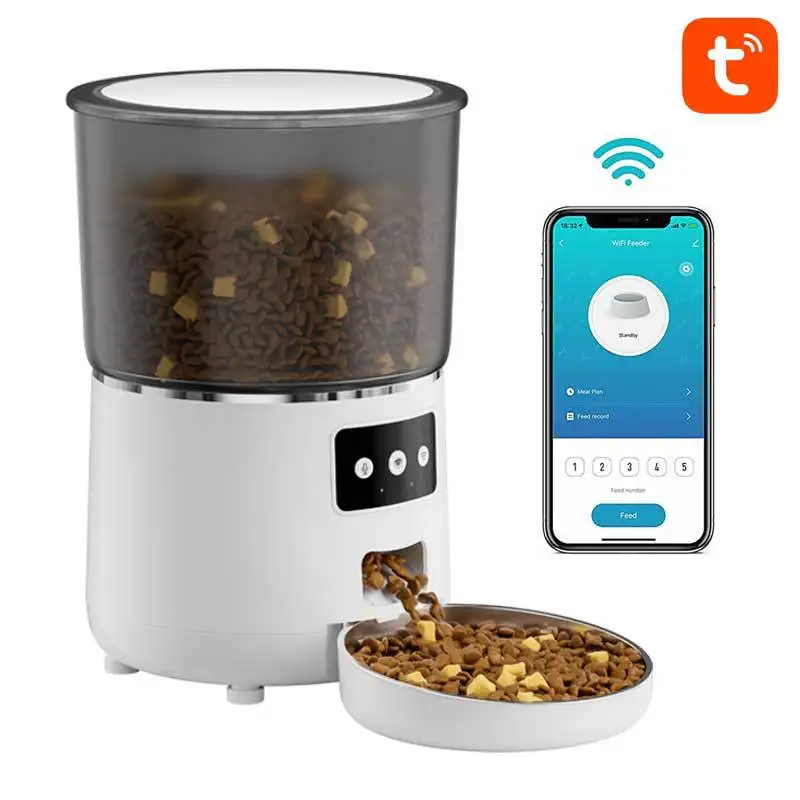 Automatic Pet Food Dispenser for Cat and Small Dog, 4L,Timed,1-4 Meals,Dual  Power Supply,Anti-Clogging Design Smart APP Pet Feed - AliExpress