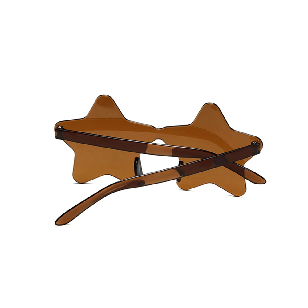 1Pc Frameless Star Shaped Solid Color Glasses For Cosplay Eyewear Cool Disco Glasses For Women Men Fashion Pentagram_voghion.com