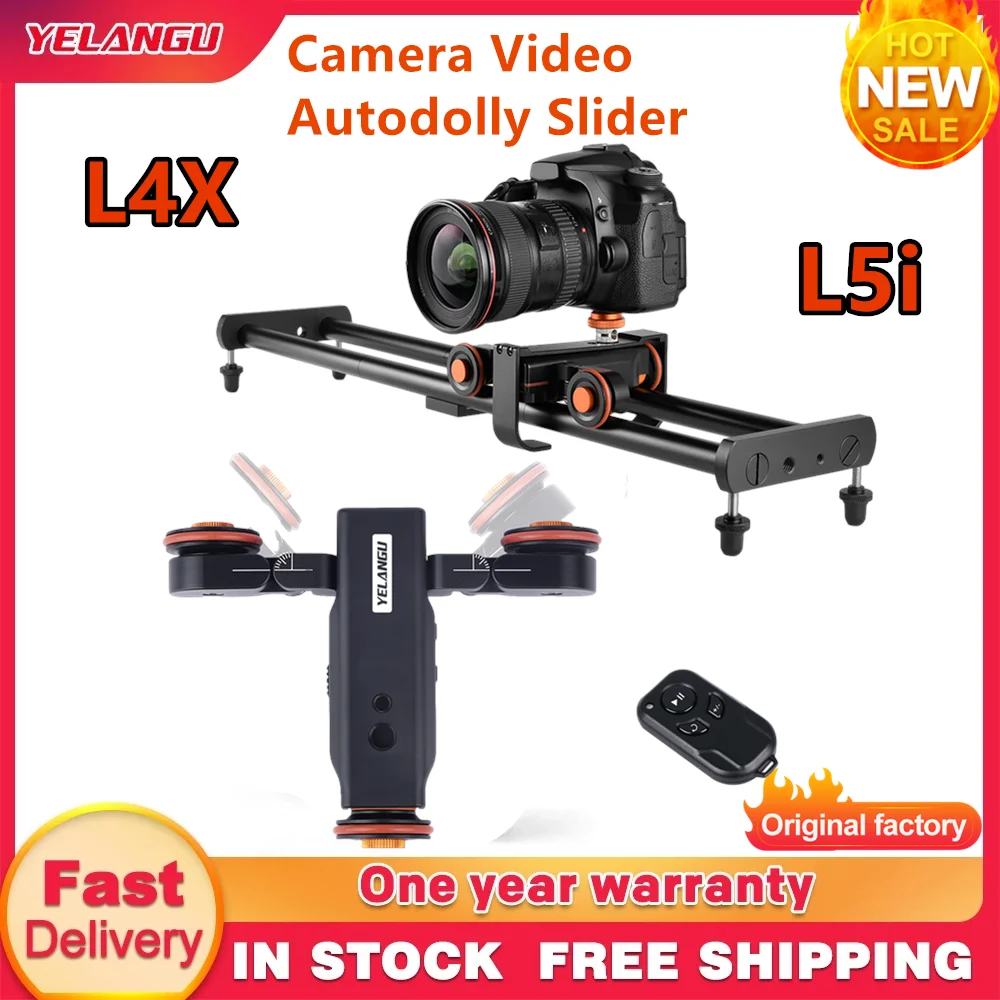 Camera Track Slider YELANGU L5i L4X Mini Electric Motorized Track Dolly Slider Rail Time-lapse Shooting APP Operation for Camera Smartphone Go pro