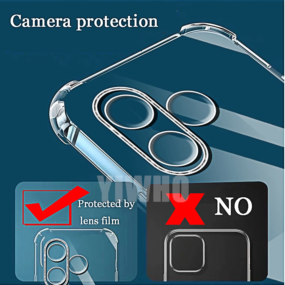 Transparent Shockproof Airbag Phone Case with Full TPU Back Cover