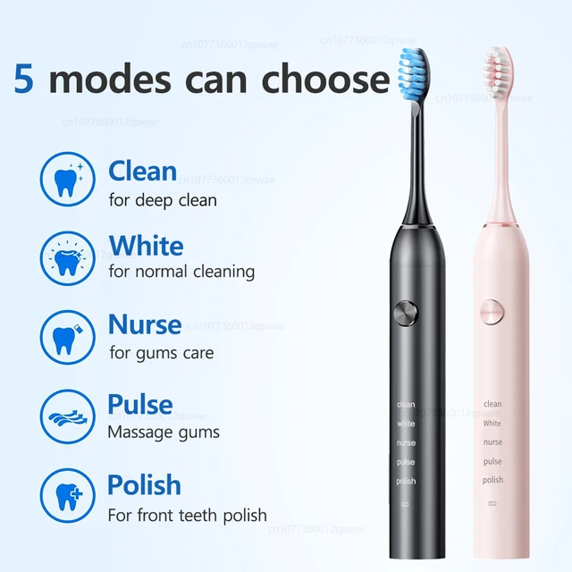 Electric Toothbrush for Adults and Kids Rechargeable Sonic Toothbrush with 5 Modes Electric Tooth Brush with 8 Brush Heads 2