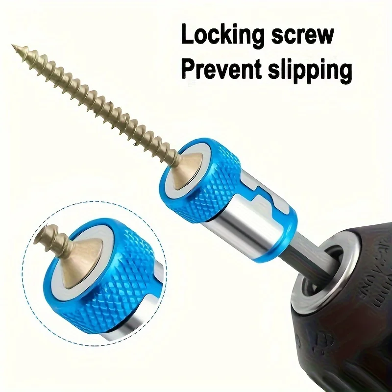 1pc Magnetic Screw Ring Bit Magnetizer Ring Metal Magnetizer Screw, Removable For 1/4 Inch/6.35mm Hex Screwdriver And Power Bits 2