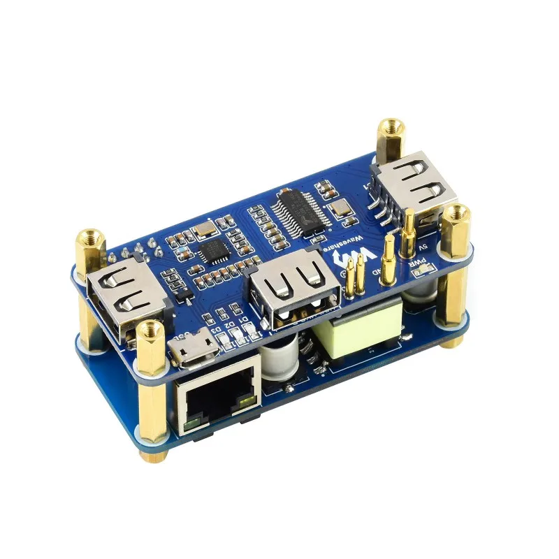 

Ethernet PoE/телефон для Raspberry Pi Zero, 1x RJ45, 3x USB
