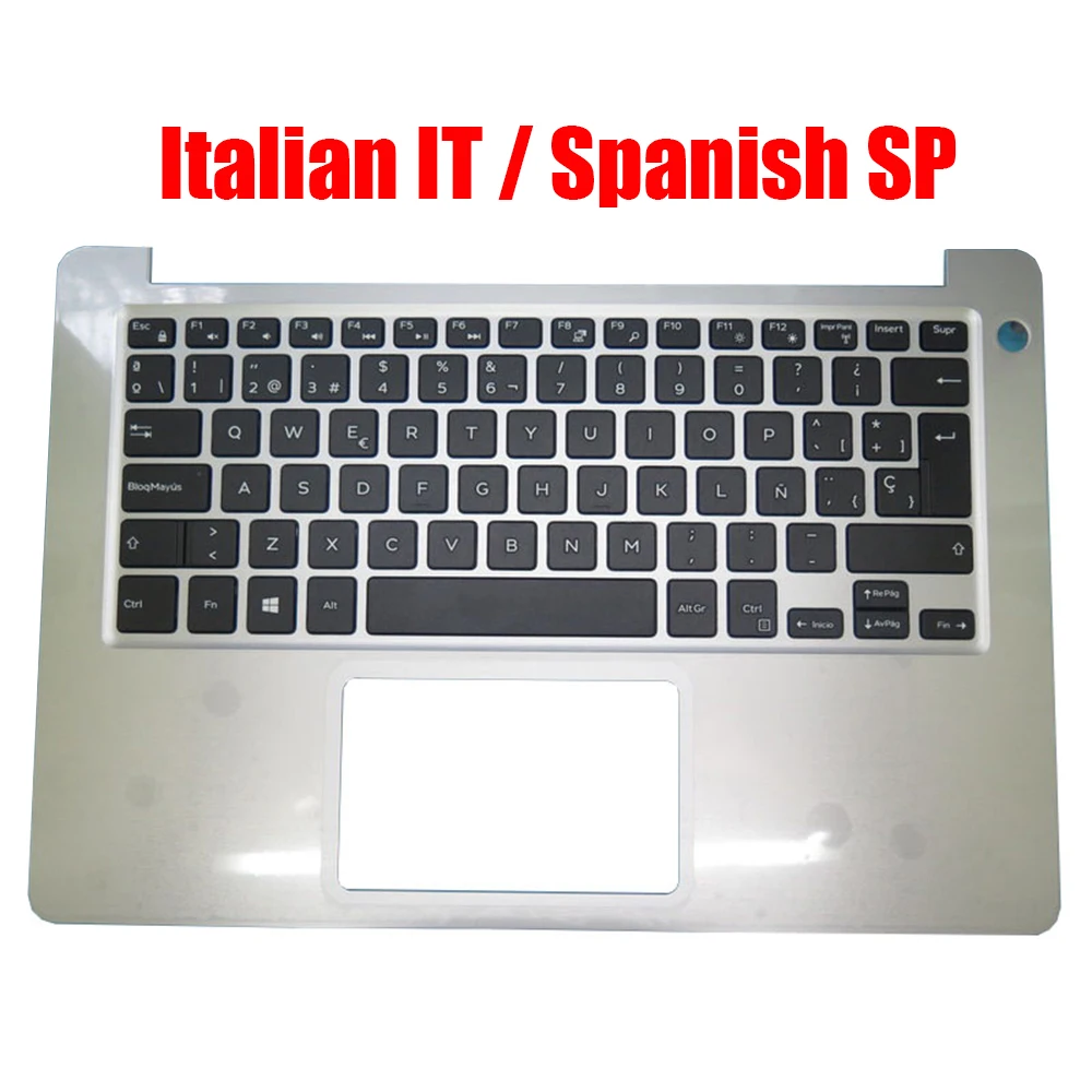 

SP IT Keyboard Laptop Palmrest For DELL For Inspiron 13 5370 0265G7 265G7 0J5WM2 J5WM2 0PHFXK PHFXK Italian Spanish Silver New