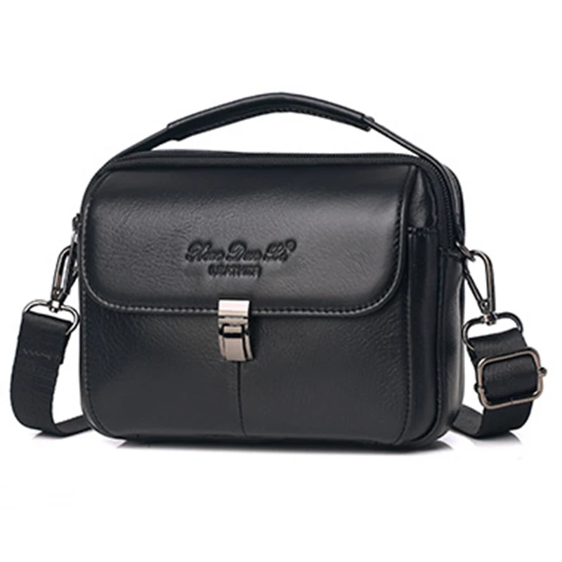 Gli uomini del Pacchetto Della Vita Della Cinghia di Stoffa Bum Bag Multi-Funzione Della Borsa di Affari del Cuoio Genuino Piccolo 7 ''Crossbody del Messaggero Della Spalla borse
