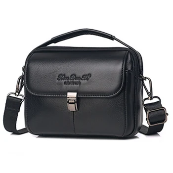 Gli uomini del Pacchetto Della Vita Della Cinghia di Stoffa Bum Bag Multi-Funzione Della Borsa di Affari del Cuoio Genuino Piccolo 7 ''Crossbody del Messaggero Della Spalla borse