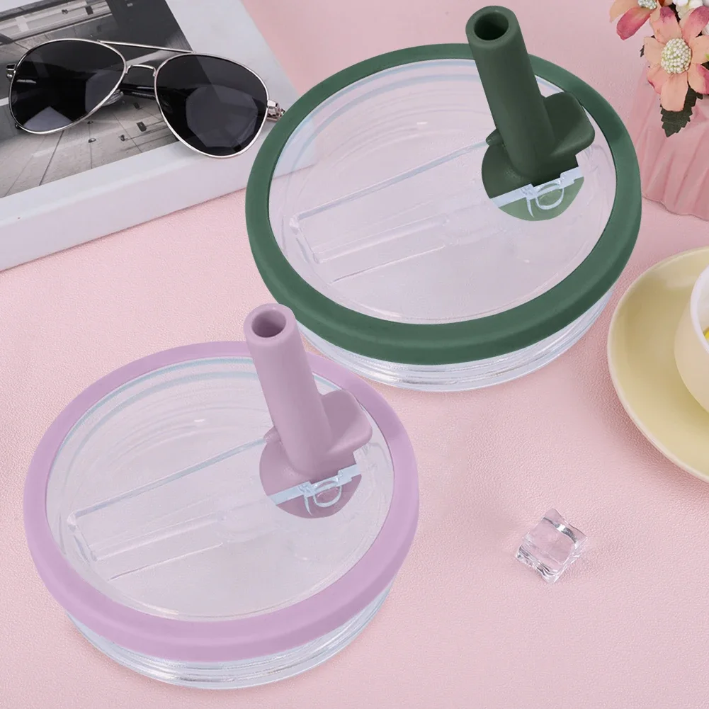 2Pcs Dustproof Tumbler Lids with Straw Spill Proof Tumbler Cover Replaceble Flip Straw Lid for Stanley 30oz Cup tumbler cover