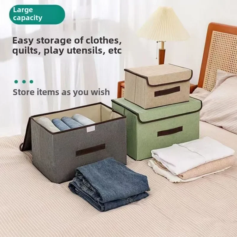 Fold Non Woven Fabric Storage Box Gray Home Supplies Clothing Underwear Sock And Kid Toy Storage Organizer Cosmetics 2