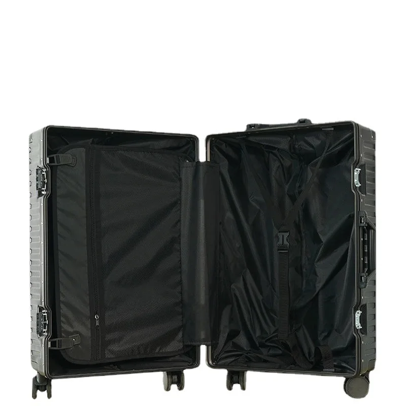 Suitcase Aluminum Frame Luggage Retro Men's Trolley Case 20inch boarding box suitcases on wheels Women's bags for travel luggage