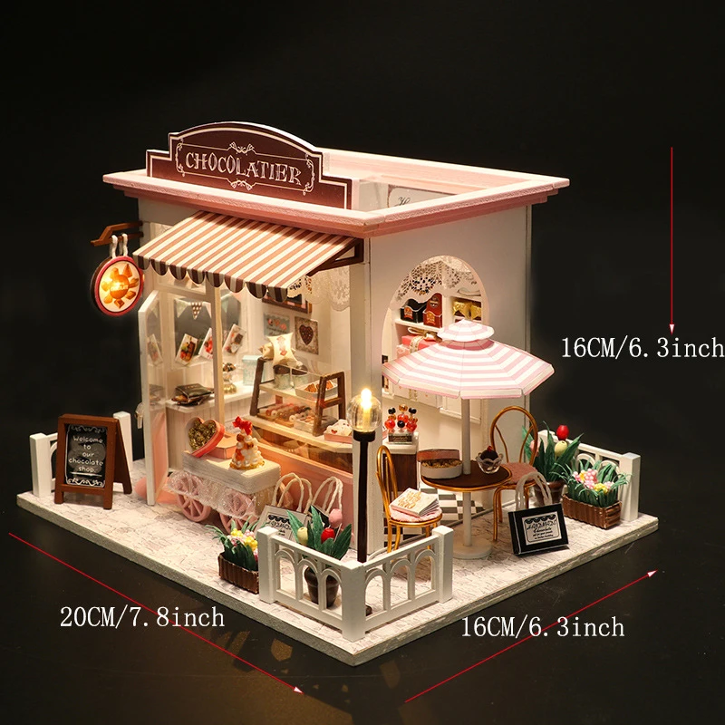 Charming Wooden Dollhouse Kit with Furniture and Lighting - DIY 3D Puzzle for Home Decoration and Gifts