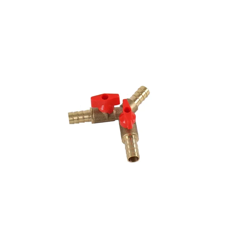 6 8 10 Mm Hose Barb Y-type All-copper Pagoda 3-way Brass Cutoff Ball Valve Fittings Fittings Adapter for Fuel Water Oil Air brass hose barb valve brass hose barb adapter brass pipe fitting