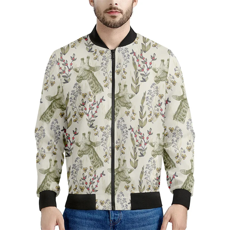 thumbnail image 1 of Chaqueta con estampado 3D de jirafa y dibujos animados para hombre, sudadera holgada, chaqueta informal con cremallera para niño, ropa de calle, abrigo, 1 of 5