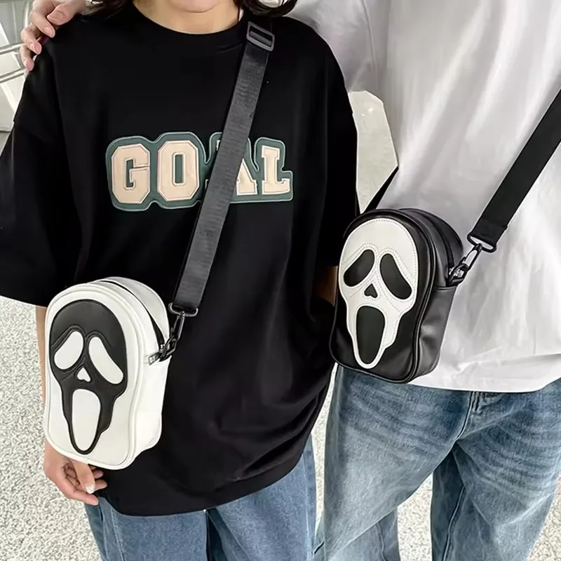 Halloween Ghost Bag Cute Skull Crossbody Bags Y2k Women Girls Punk Hiphop Horror Skeleton Shoulder Bag Funny Kids Handbag Purses