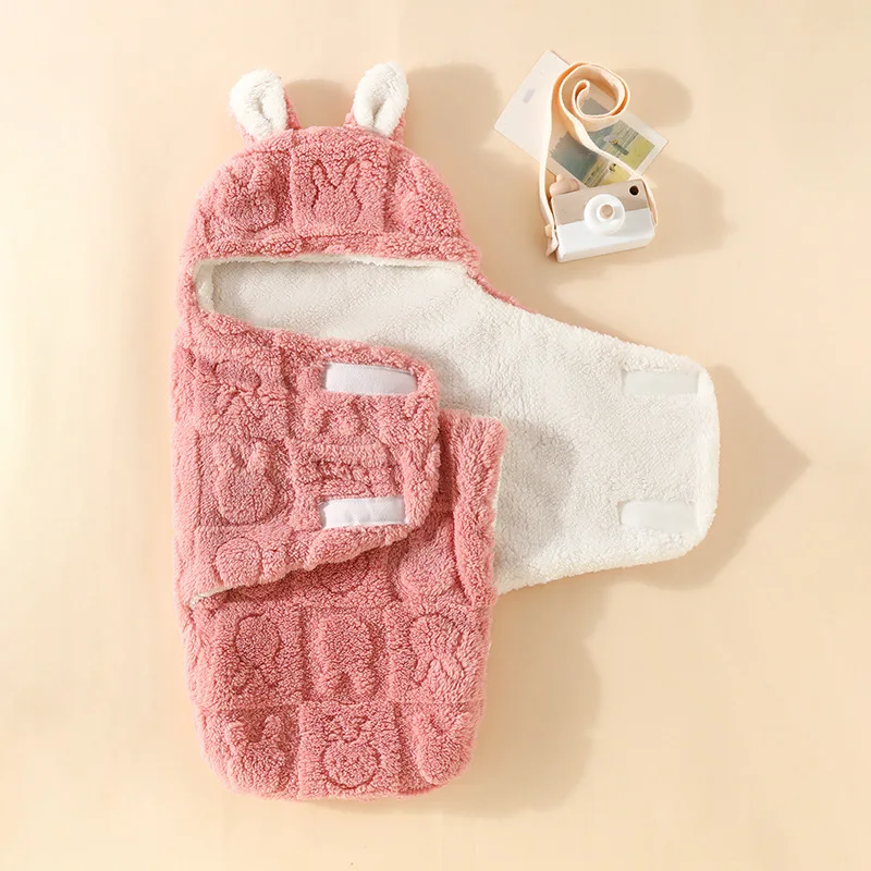 Newborn Baby Quilt Autumn Winter Style Cartoon Single Room Package Wrapped Quilt Cover Animal Pattern Pure Color Velvet Material