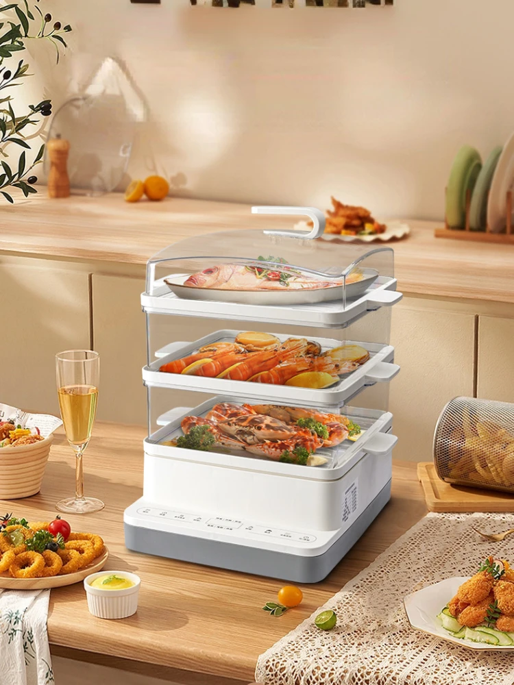 18L Large-capacity Multi-functional Household Electric Steamer for Cooking Steamer Cooker All-in-one Three-layer Food