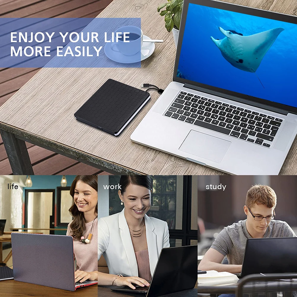 USB 3.0 C 타입 외장 DVD RW 버너 슬림 광학 디스크 드라이브, 고속 전송 DVD 리더, 노트북 PC 데스크탑용 플러그 앤 플레이