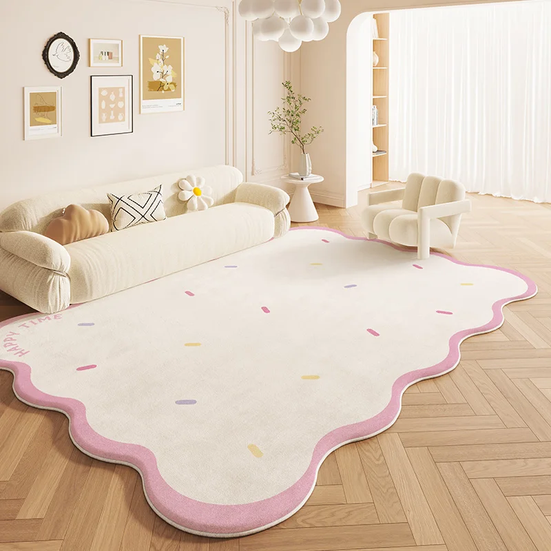 Irregular Shapes Rugs for Bedroom Thick Plush Study Floor Mat Large Area Living Room Decoration Pink Carpet Home Fluffy Soft Rug