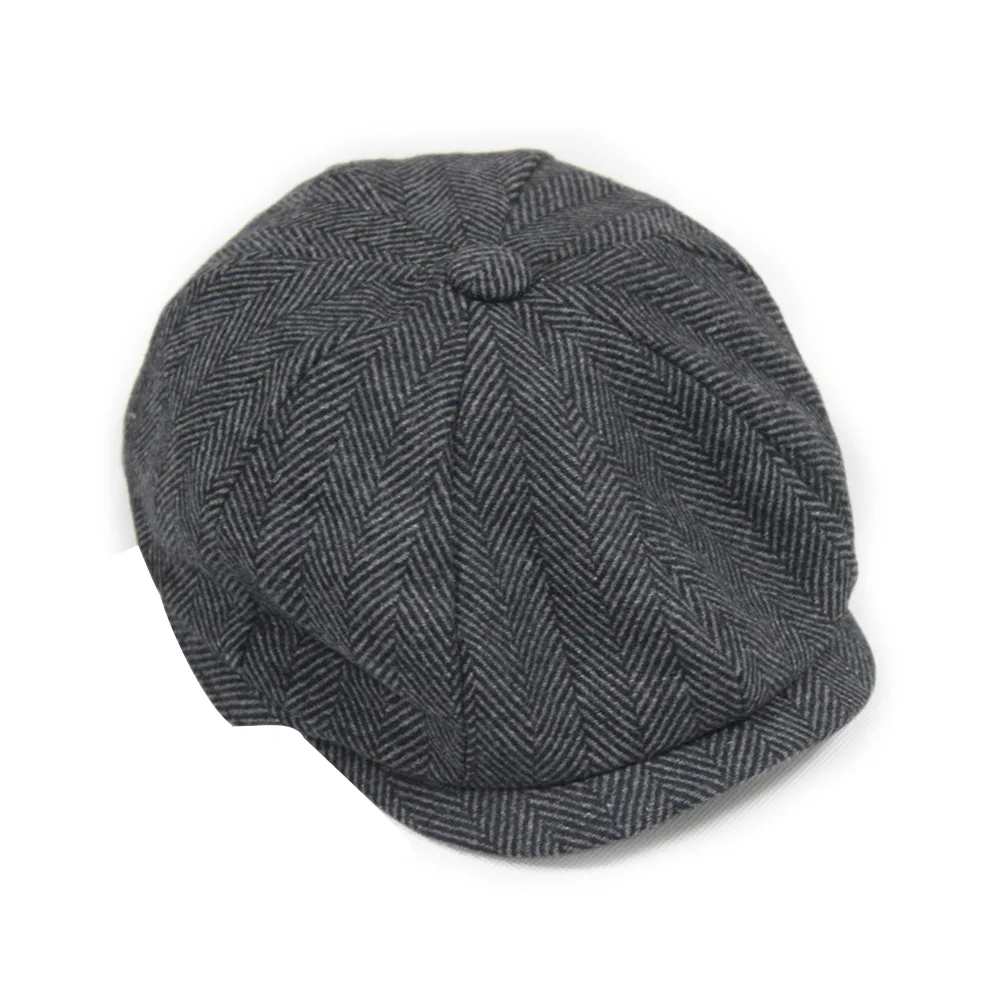 

Men Beret Newsboy Hat Wram Flat Bakerboy Hat Size M(Black Grey)