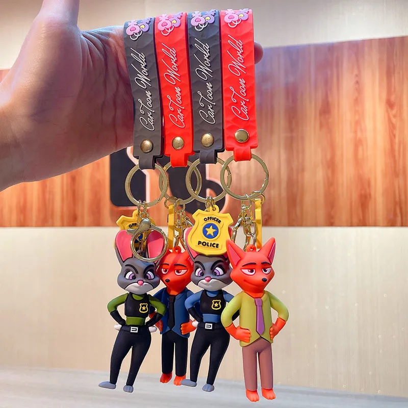 Disney Cartoon Keychain Crazy Animal City Cute Rabbit Police
