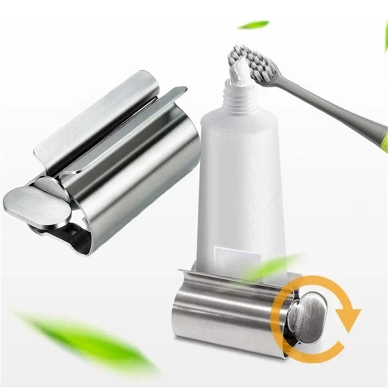 Bathroom Accessories Toothpaste Squeezer Tube Roller Stainless Steel Wringer Roller Rotate Dispenser for Ointments Cosmetics 3