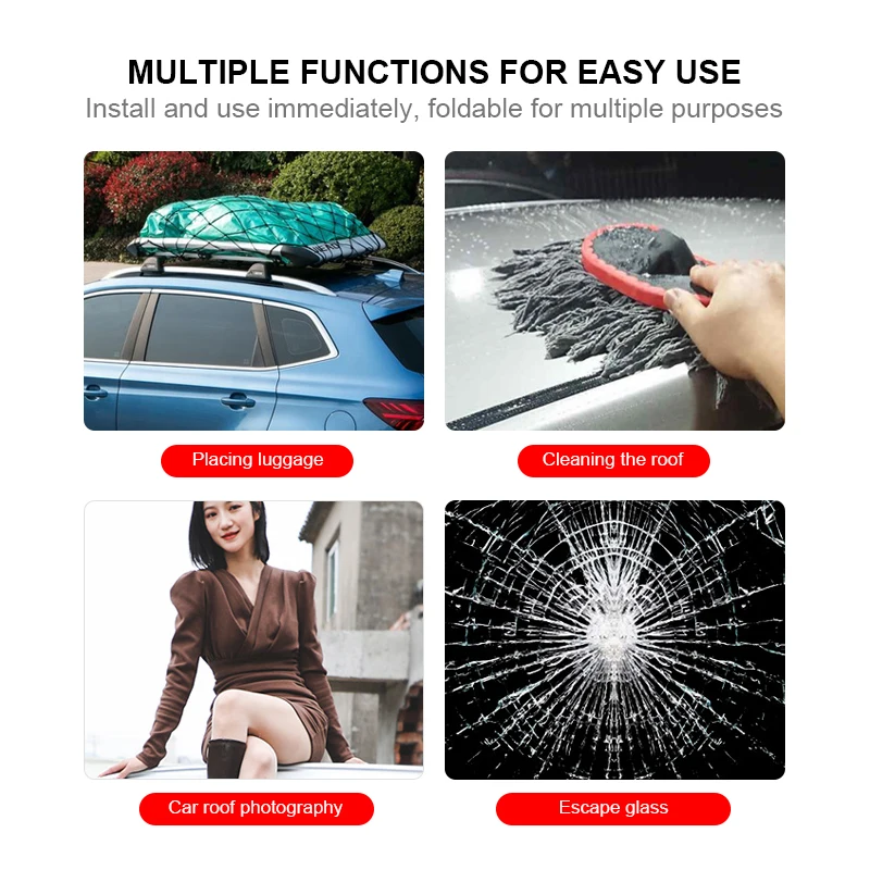 Car Universal Climbing Latch Hook Roof Door Lock Buckle Foot Pedal Off-Road Modification Multifunctional Folding Luggage Rack