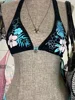 Sexy Hottie Print Laced Up Backless Bikini 2 Piece Set Women Split Swimsuit Beach Bikini 2025 New Summer Swimwear Bikinis Set 4