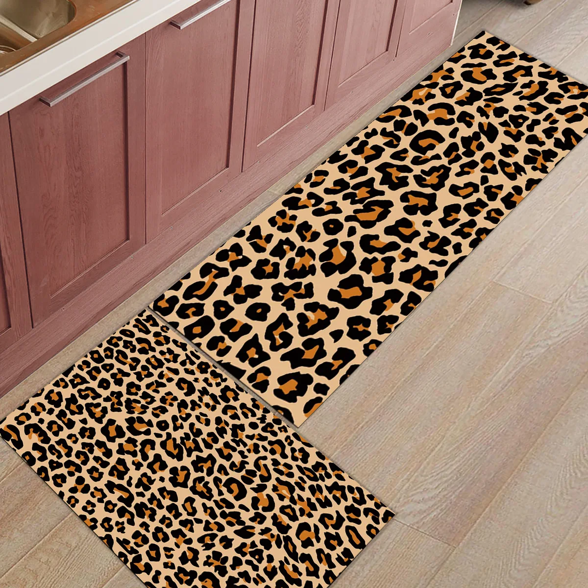 Home Entrance Doormat Leopard Kitchen Rug Mat Cheetah Kitchen